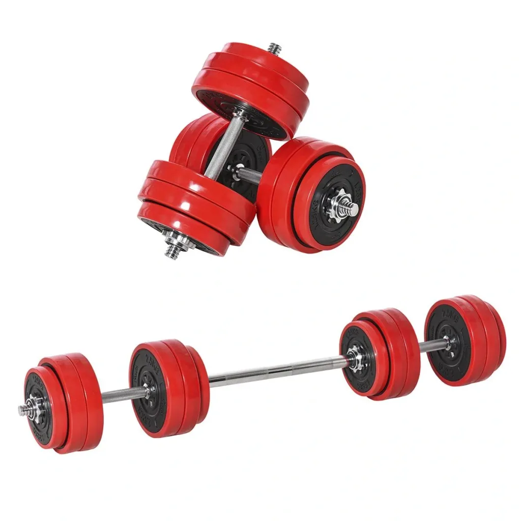 Hantelset 20/30KGS 2-IN-1 Hanteln&Langhanteln verstellbar Gewichtheben für Zuhause Fitness Muskel Stahl PP-Kunsstoff Eis