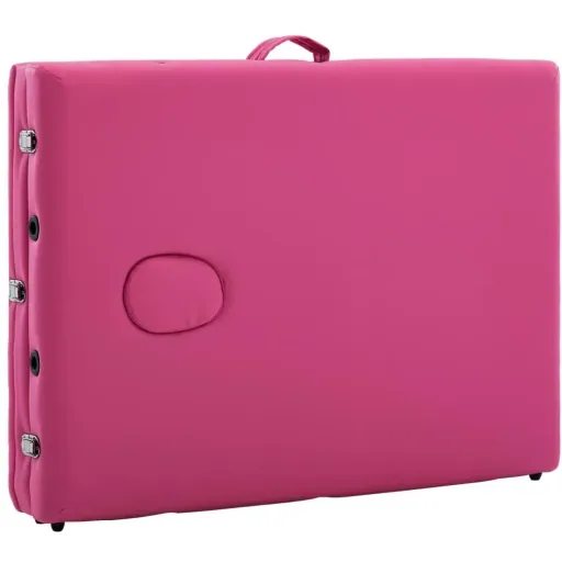 Klappbarer Massagetisch 3 Zonen Holz rosa