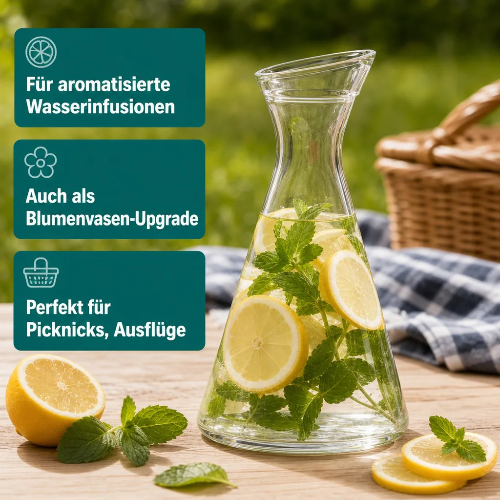 Wasserkaraffe, Glaskaraffe, Weinkaraffe - Pisa, 0,3 l