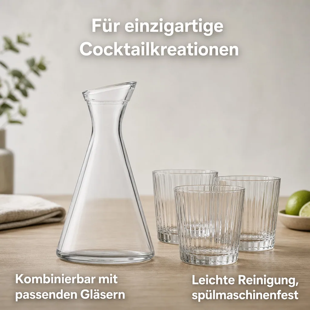 Wasserkaraffe, Glaskaraffe, Weinkaraffe - Pisa, 0,3 l