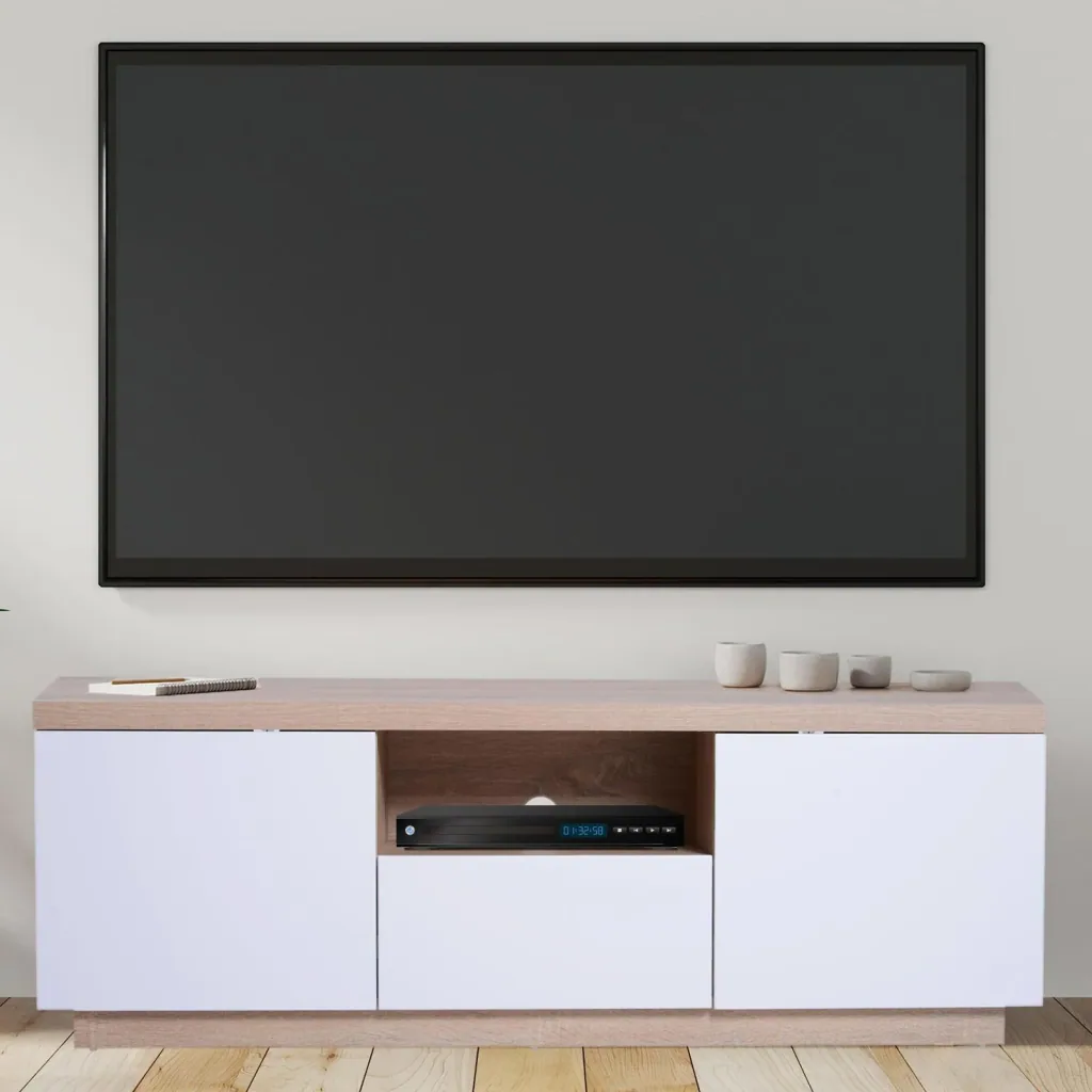 Fernsehtisch Fernsehschrank TV-Board Lowboard TV-Schrank Unterschrank 1 x Schublade 2 x Schränke 150 x 39 x 50 cm