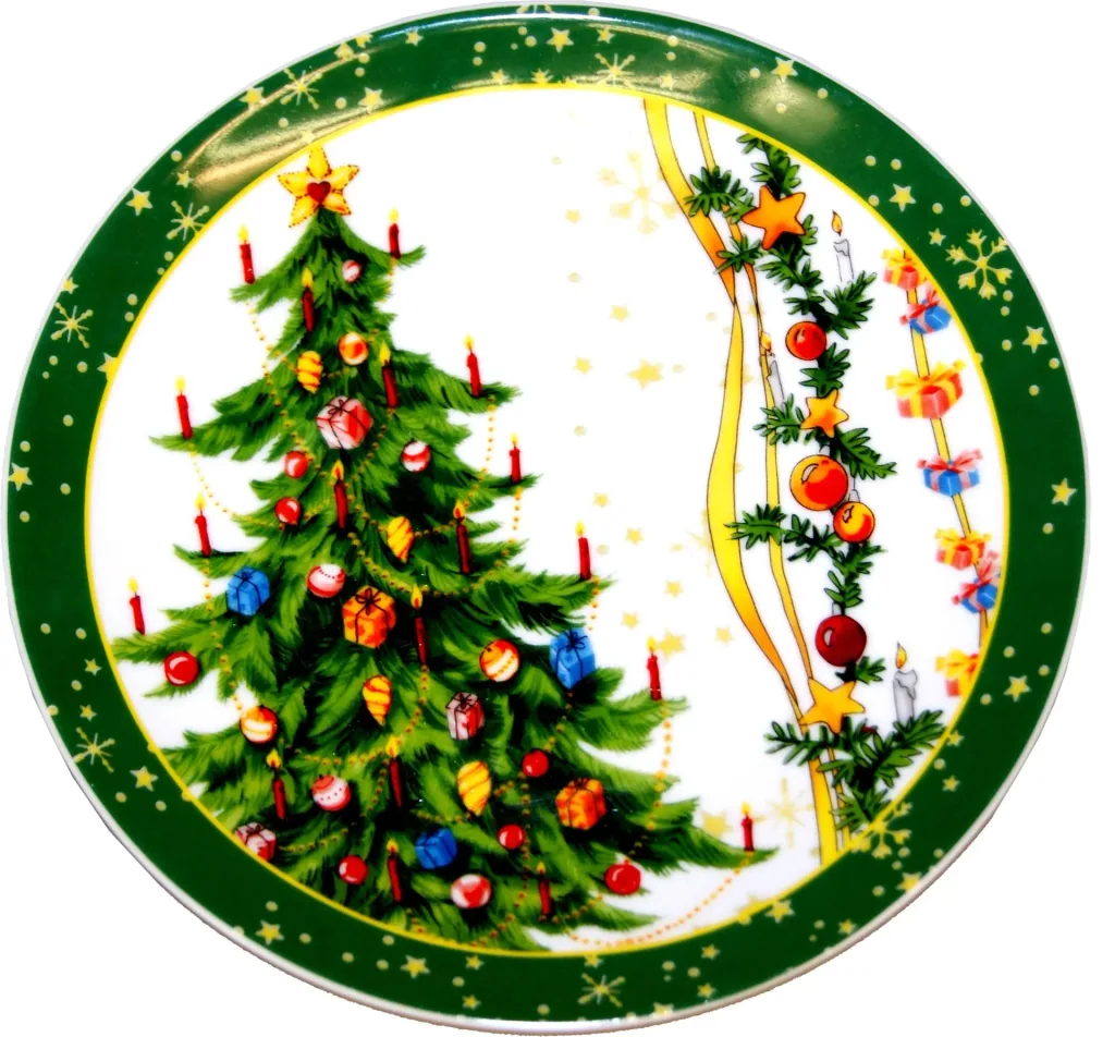 Weihnachtsgedeck "Tannenbaum" 2er Set grün