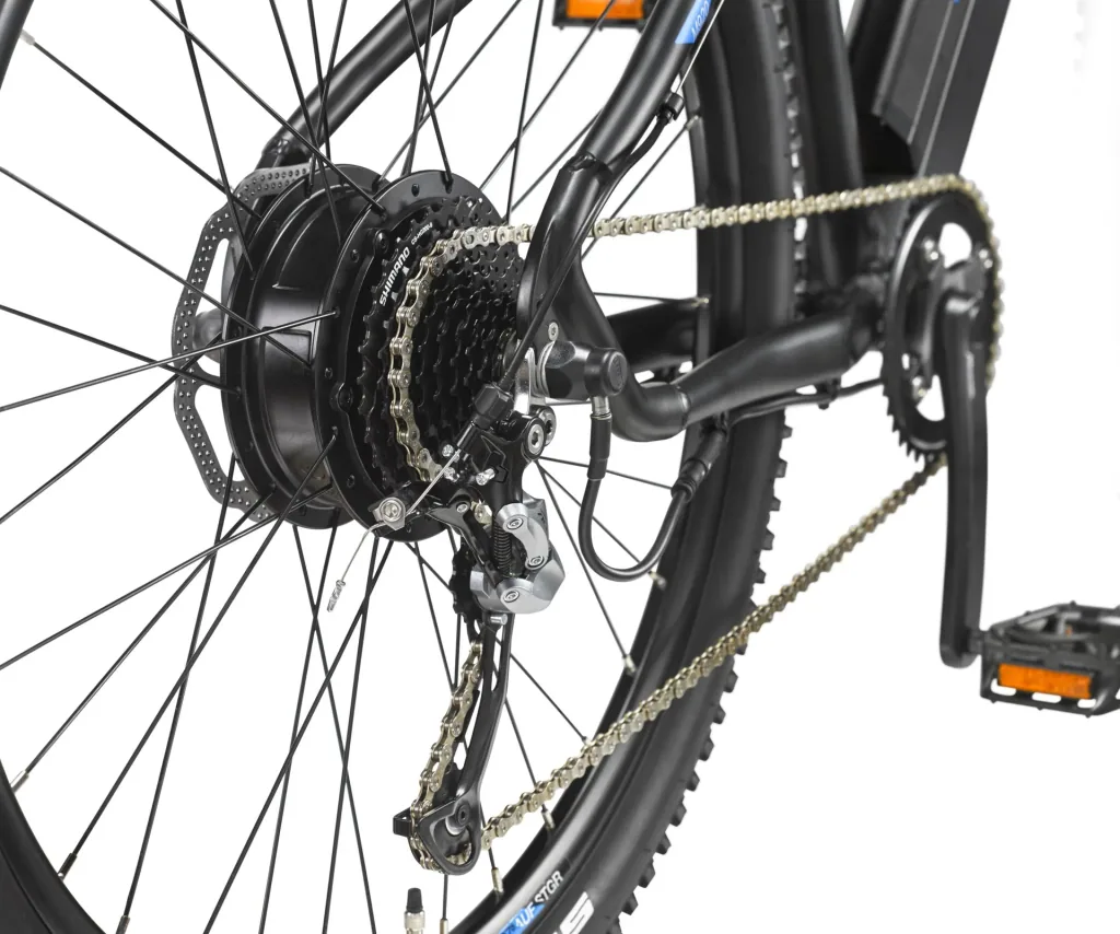 Unisex Alu MTB Hardtail E-Bike 27,5 Zoll, 9-Gang Kettenschaltung, Rahmenhöhe 48 cm, anthrazit/blau, Aufsteiger M920