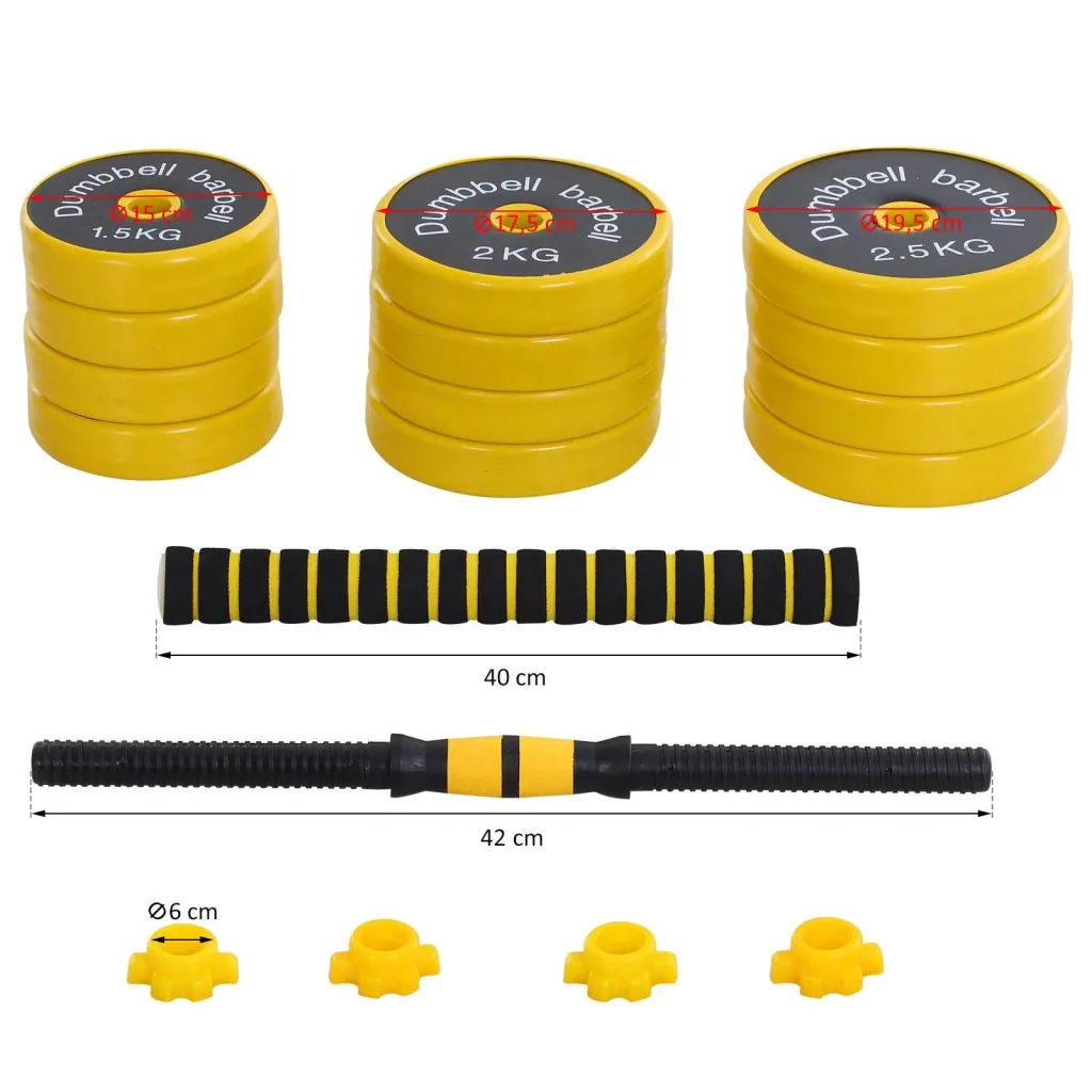 25 kg Hantel & Langhantel ergonomisch hochwertig verstellbar 3-in-1