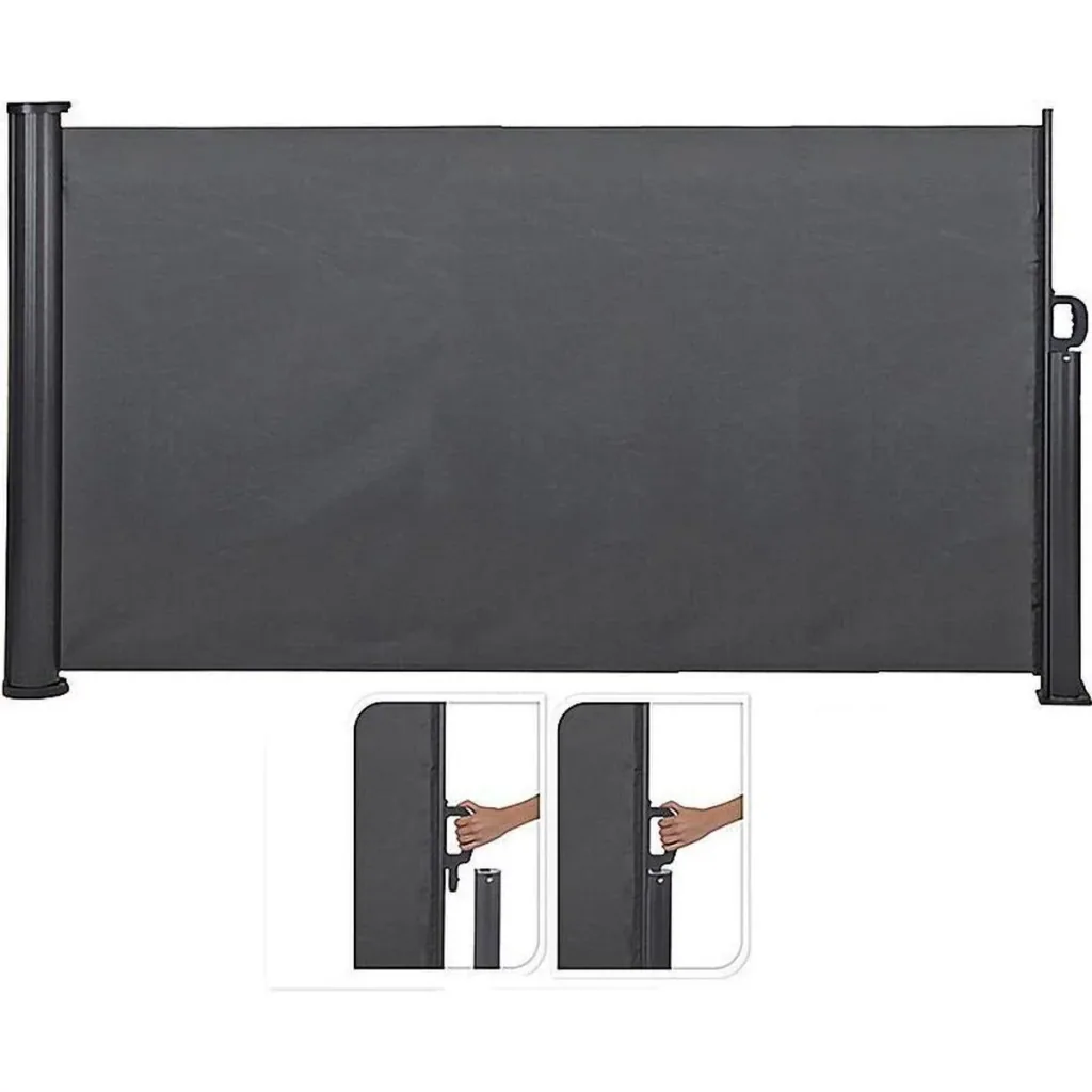 Koopman Windschutz für Terrasse - 3x1,4 m - Anthrazit - Einziehbar