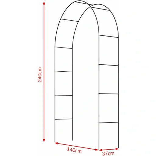 Rosenbogen schwarz 240x140x37cm