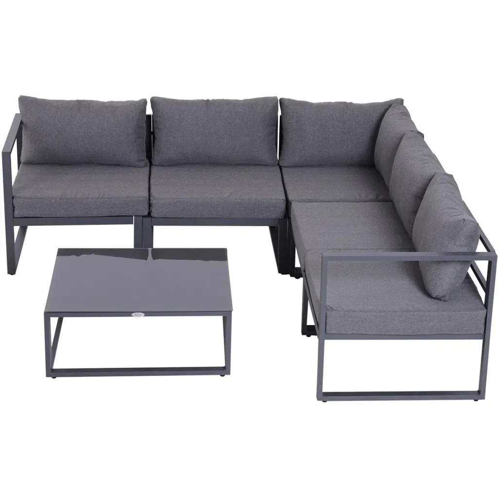 Gartensofaset für 4 5 Personen grau