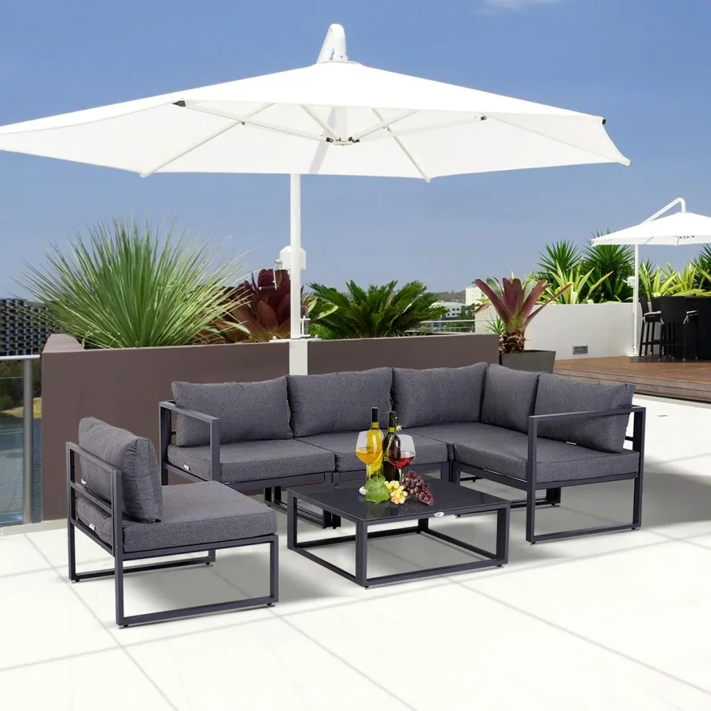 Gartensofaset für 4 5 Personen grau