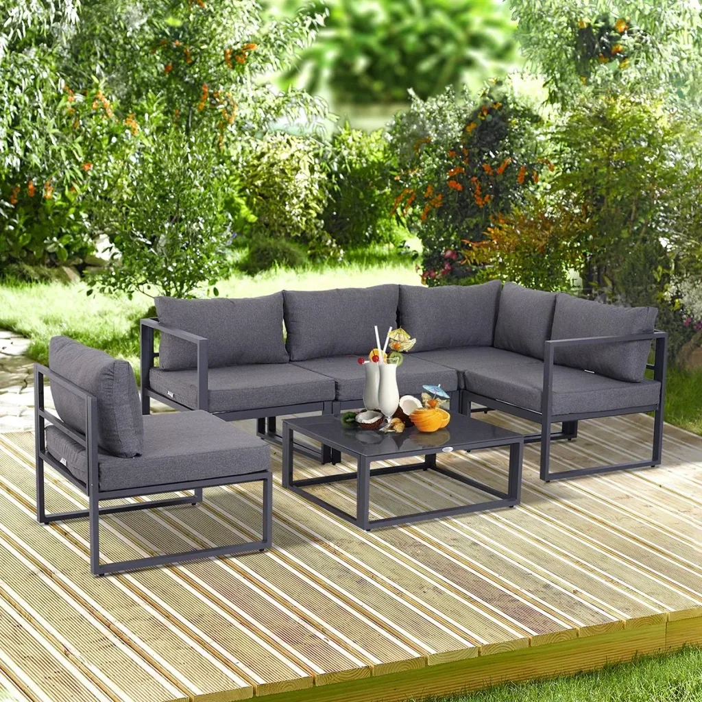 Gartensofaset für 4 5 Personen grau