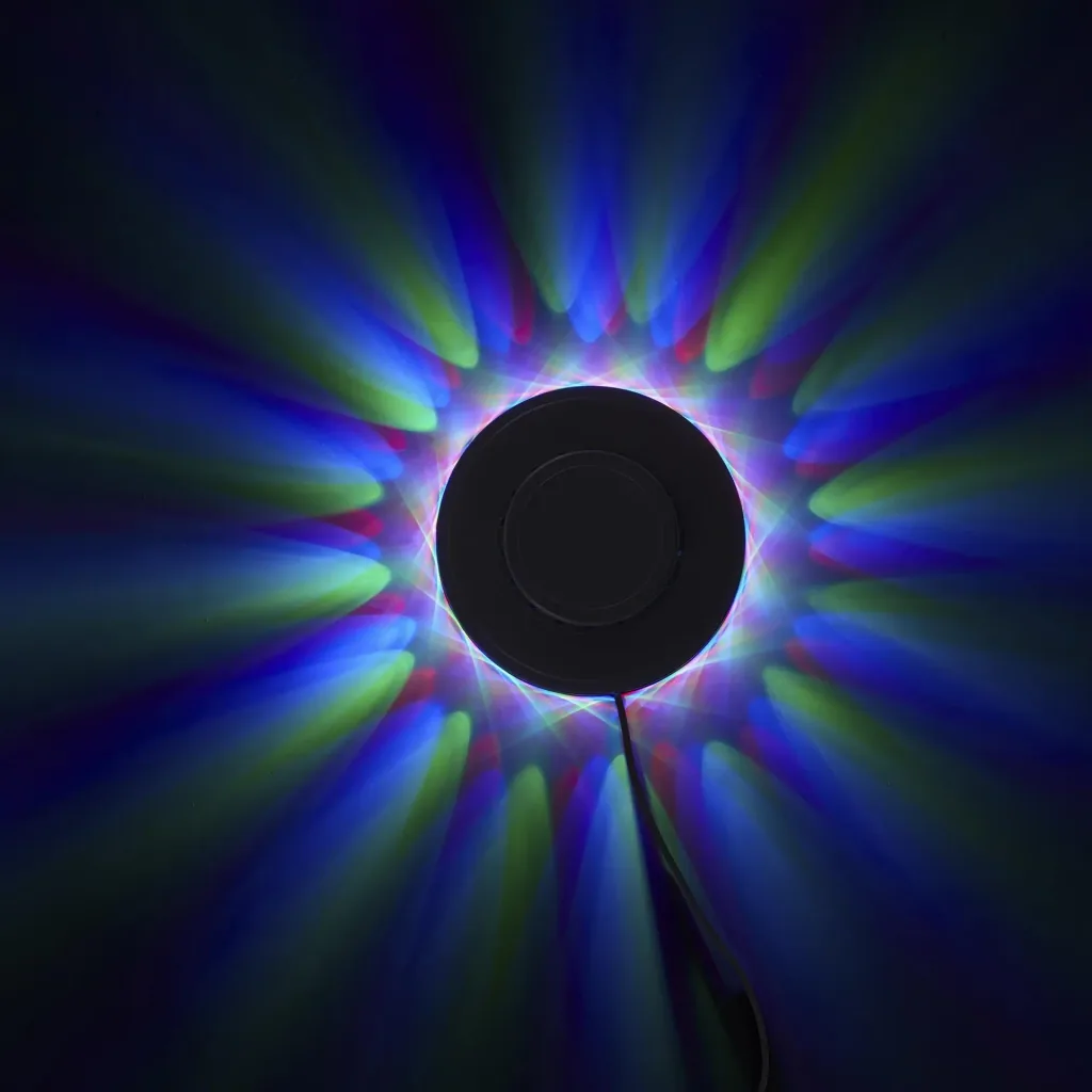 RGB-LED Lichtrad, 48 x RGB-LEDs, max. 3 Watt, Musiksensor und Farbwechsel