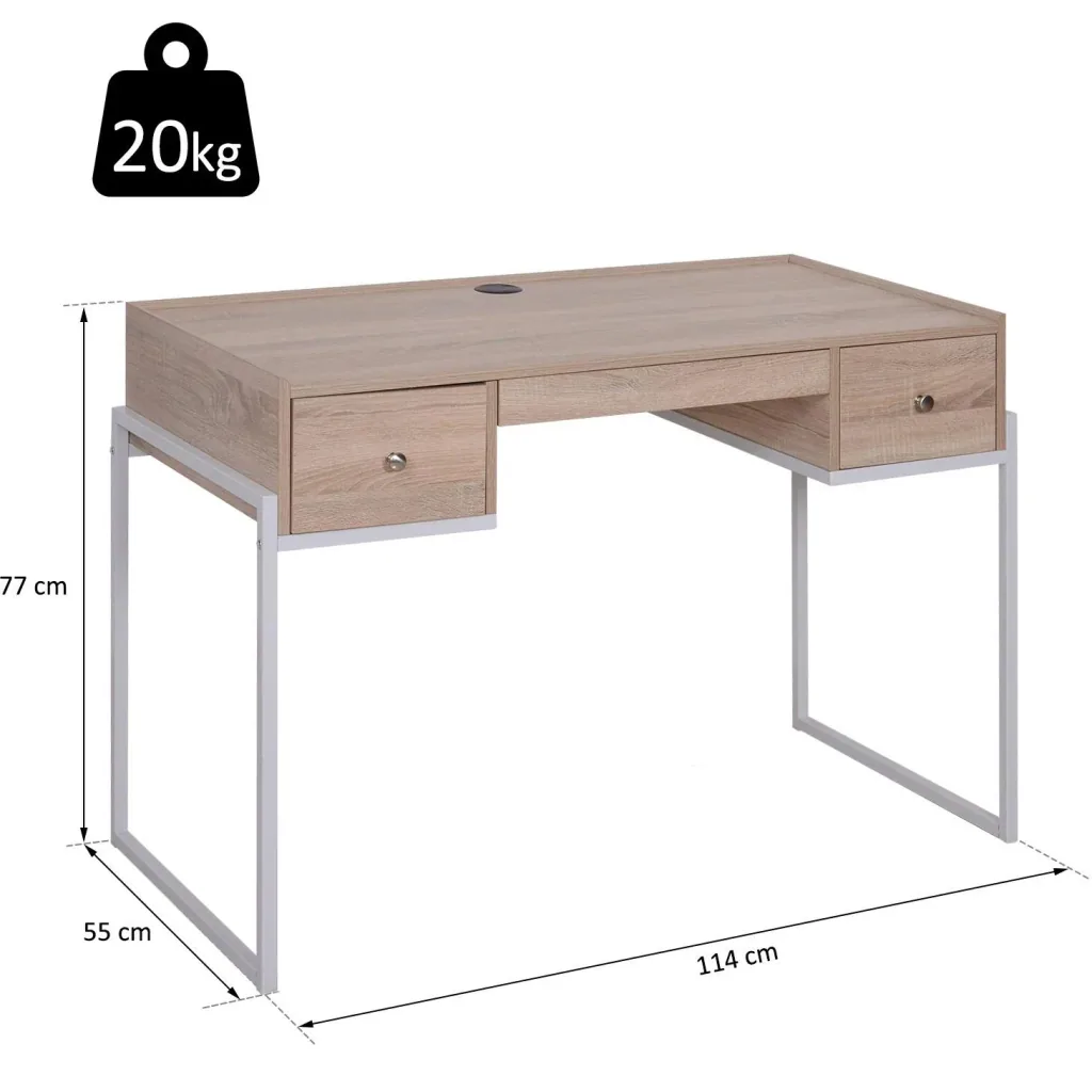 Schreibtisch Computertisch Bürotisch Laptoptisch Arbeitstisch 3 x Schublade verstellbar Ordnungsbox