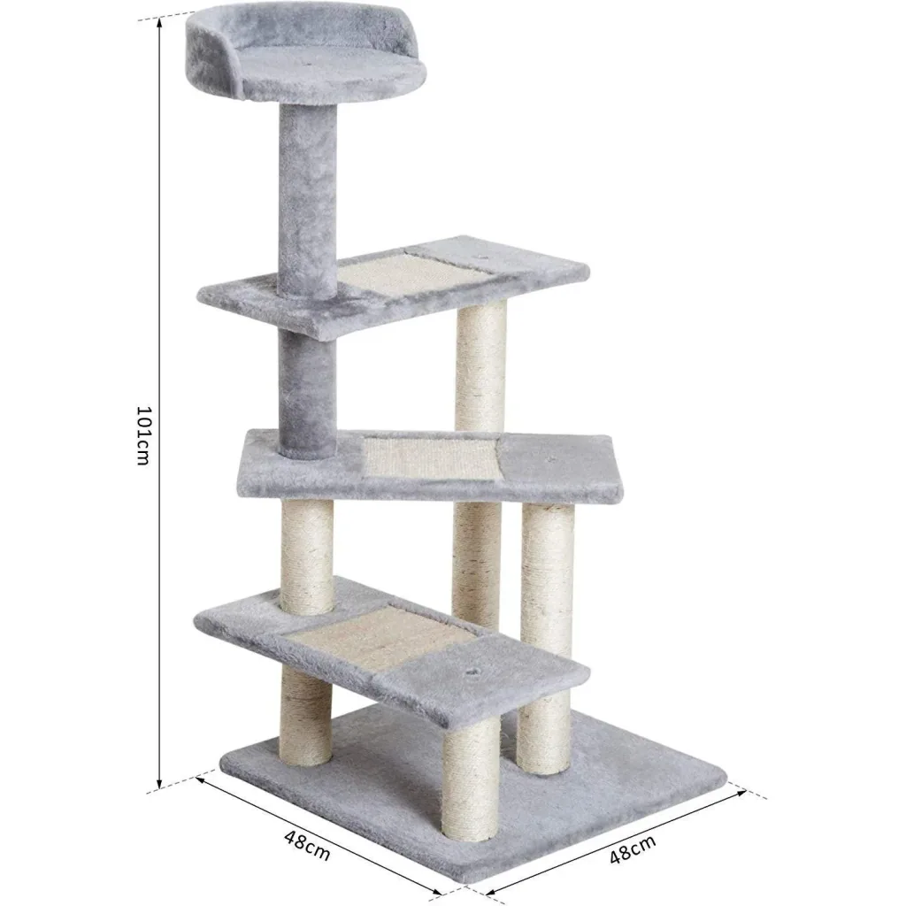 Kratzbaum Katzenbaum Spielbaum Treppe 5 Schichte Grau