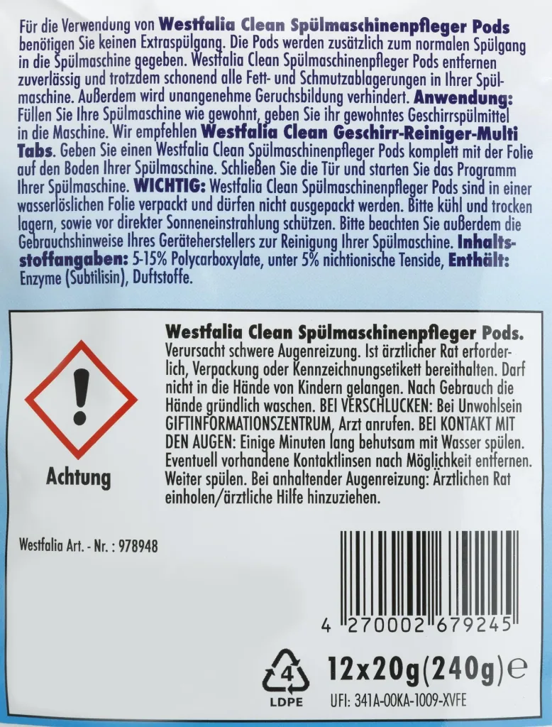 Reiniger Pods für die Spülmaschine 12er Set