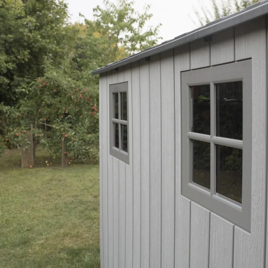 Lifetime Gerätehaus Terra 213×356×228 cm Grau – durchgehendes Dachfenster, abschließbar