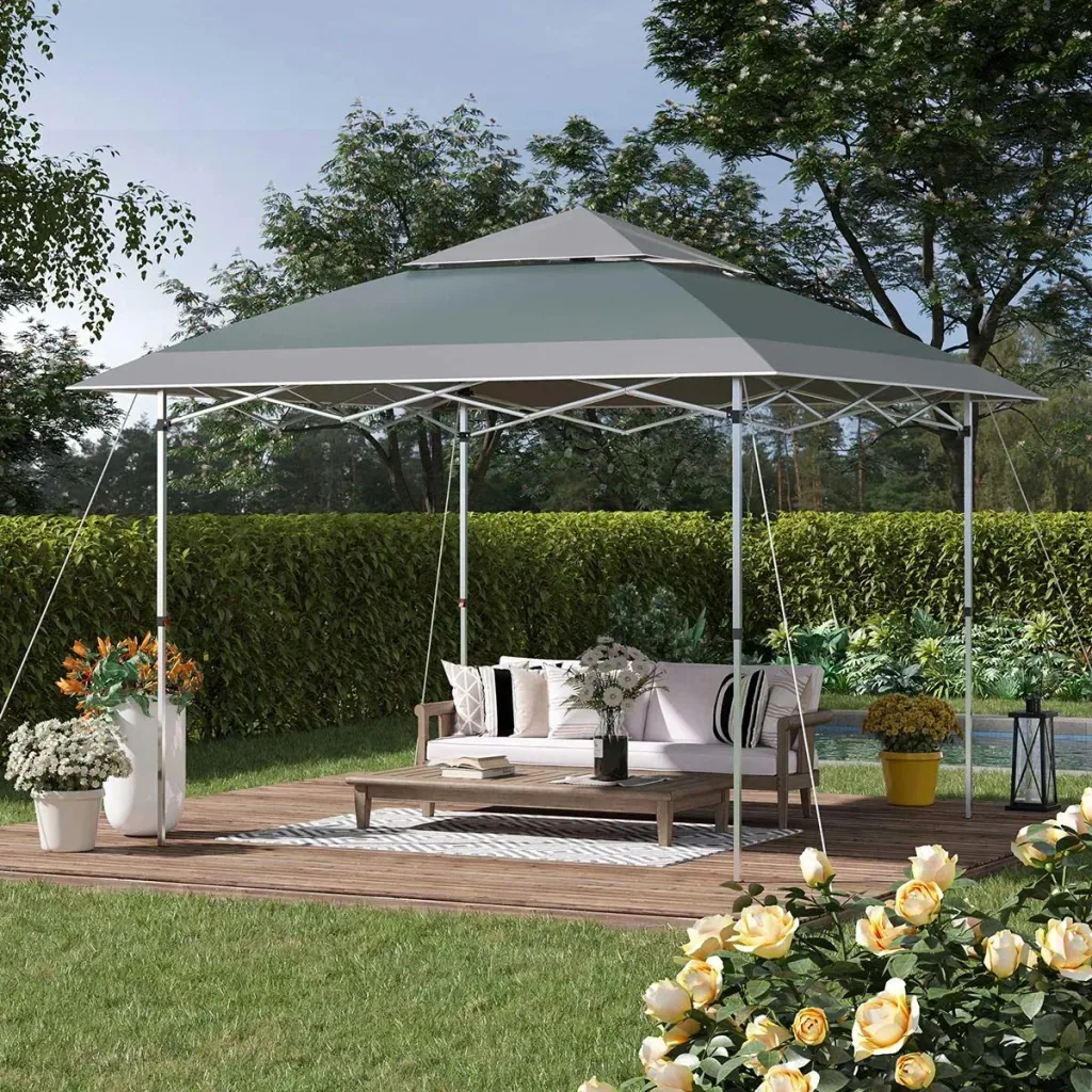 Faltbarer Pavillon Pop-Up Zelt Gartenpavillon Oxford Gewebe 3,6 x 3,6 m Grün