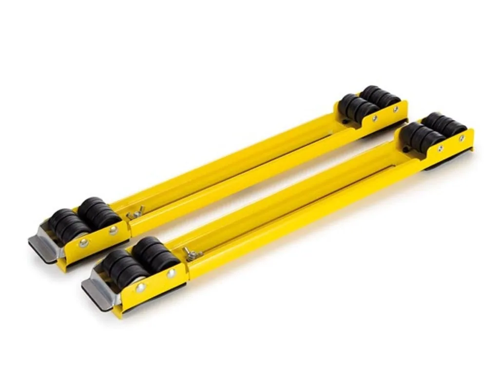 Möbelroller-Set 250 kg Umzugshilfe, 2 verstellbare Teleskoprollen 44.5–70 cm, mit rutschfester Oberseite und Bremsen, zum Bewegen von Möbeln und Geräten