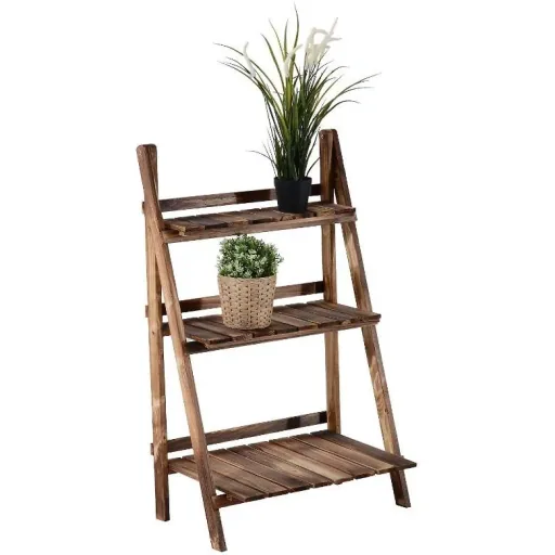 Pflanzentreppe L60 x W37 x H93cm 3 Stufen Tannenholz