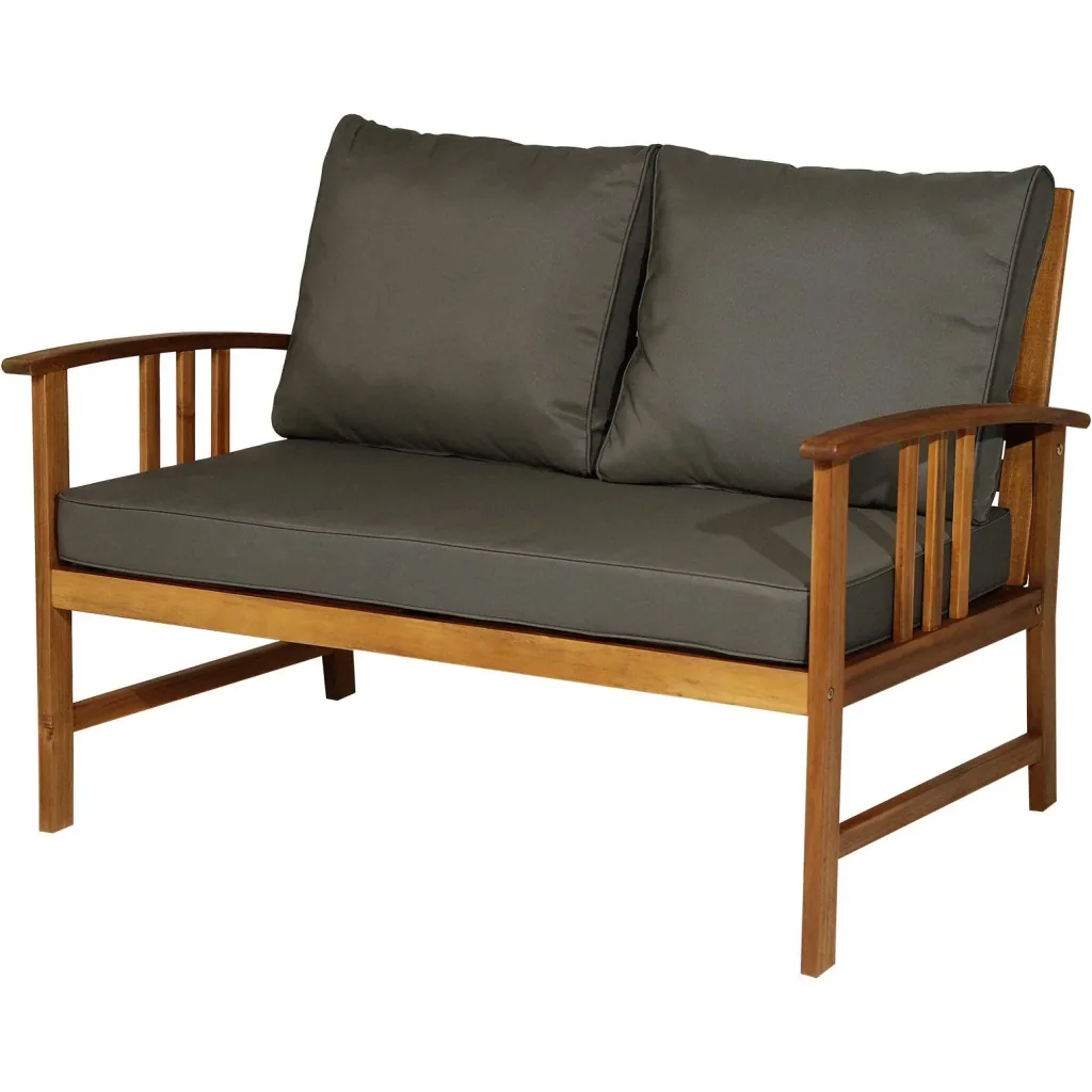 4er-Set Gartenmöbel Holz Sitzgruppe Garnitur Lounge mit Kissen Tisch Sessel Braun 3 4 Personen
