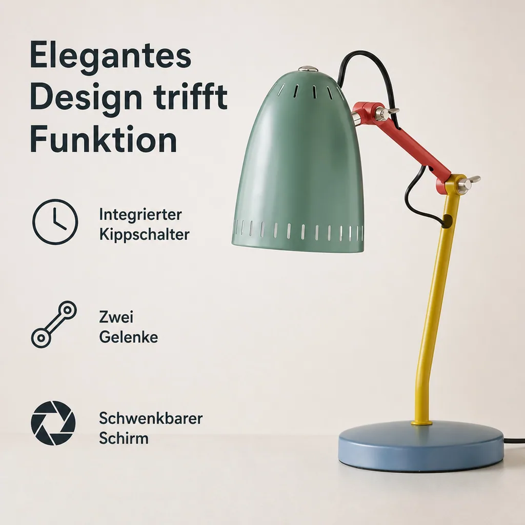 Superliving Schreibtischlampe "Dynamo 345" bunt
