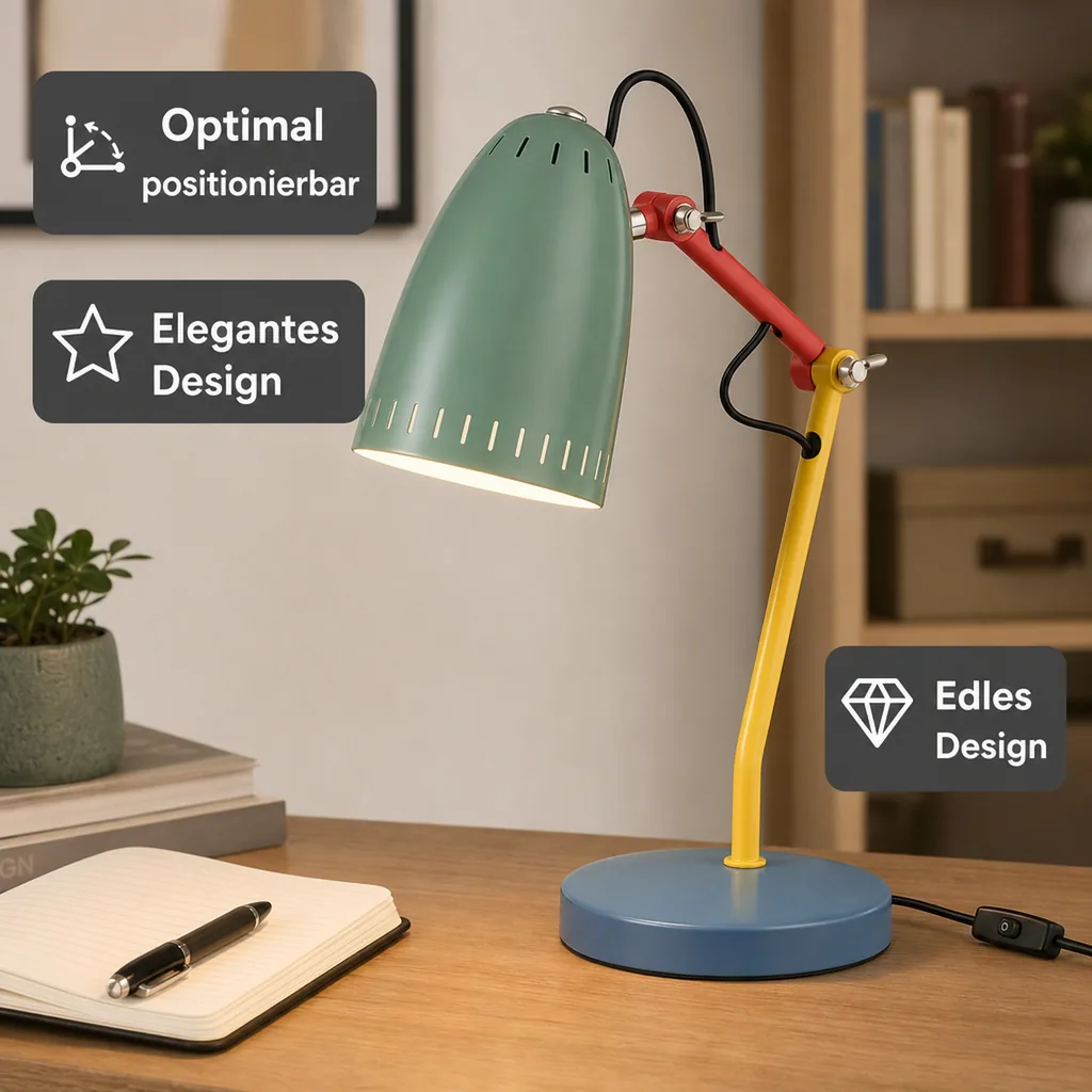 Superliving Schreibtischlampe "Dynamo 345" bunt