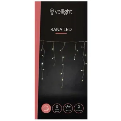 Vellight Eiszapfen-Weihnachtsbeleuchtung - 2 x 1,3 M - 150 LEDs - Warmweiß - Innen & Außen