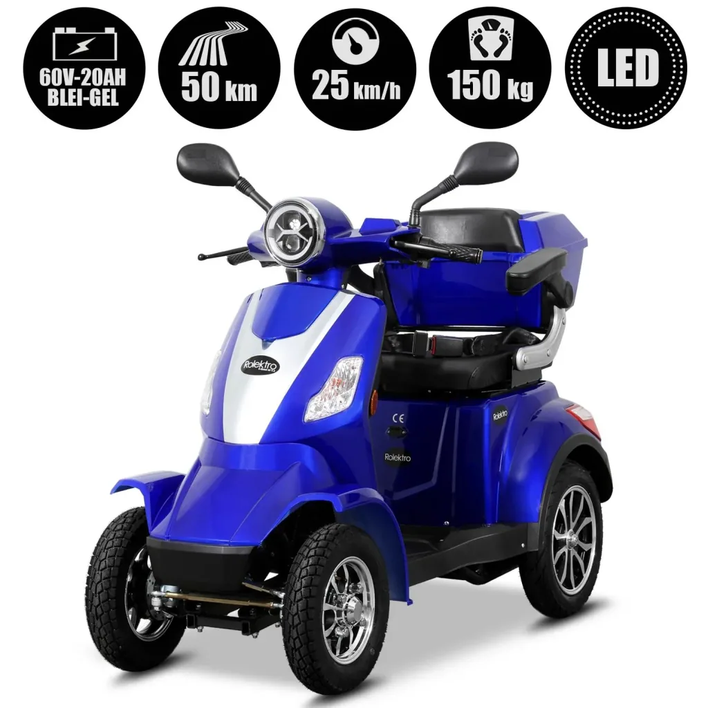 E-Quad 25 V. 2 Blau - 1.000 Watt + Straßenverkehrszulassung