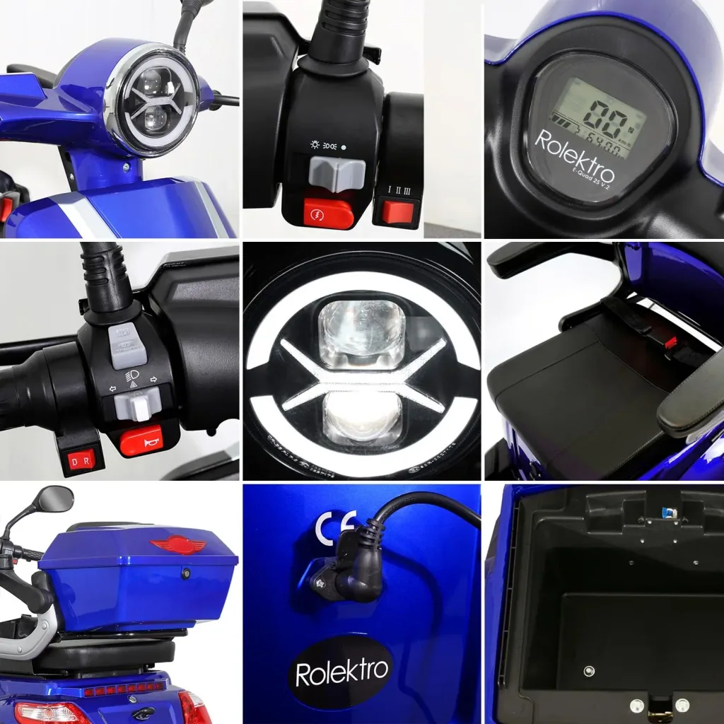 E-Quad 25 V. 2 Blau - 1.000 Watt + Straßenverkehrszulassung