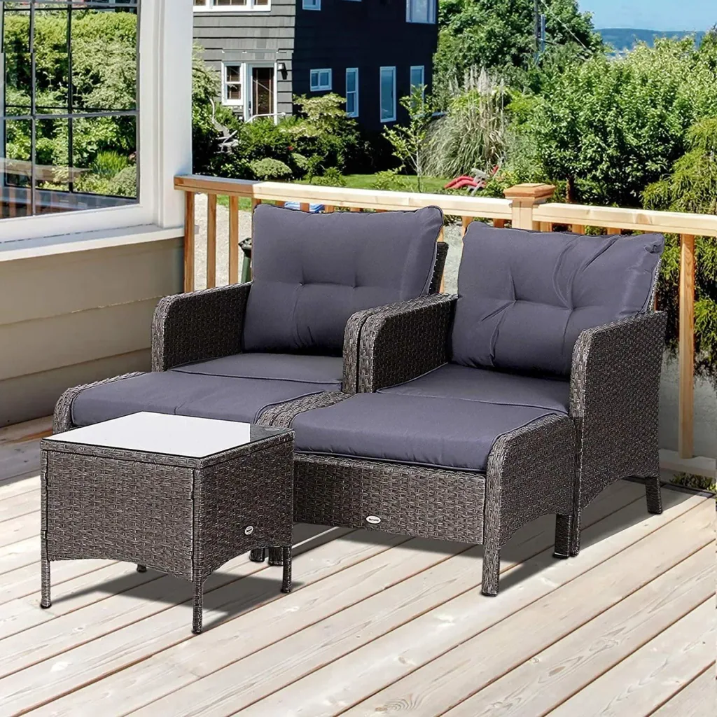 Rattan Sofagarnitur als 5-teiliges Set
