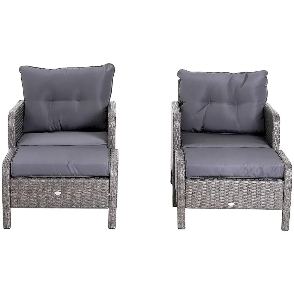 Rattan Sofagarnitur als 5-teiliges Set