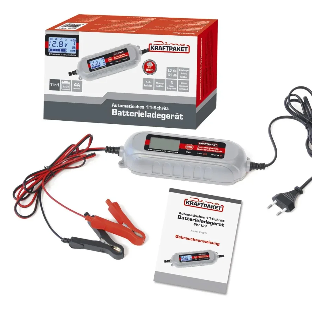 Batterieladegerät 6 / 12 Volt - 4 A - mit Tester
