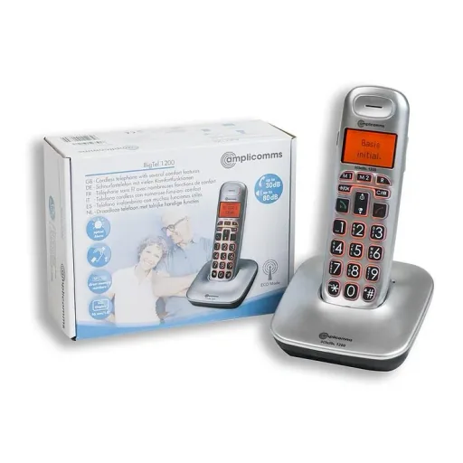 Komfort-Telefon amplicooms BigTel 1200 mit Hintergrundbeleuchtung, schnurlos