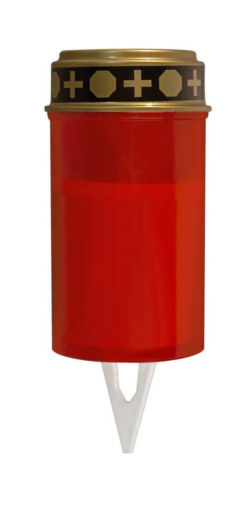 LED Grablicht rot mit Flackerflamme und Timer