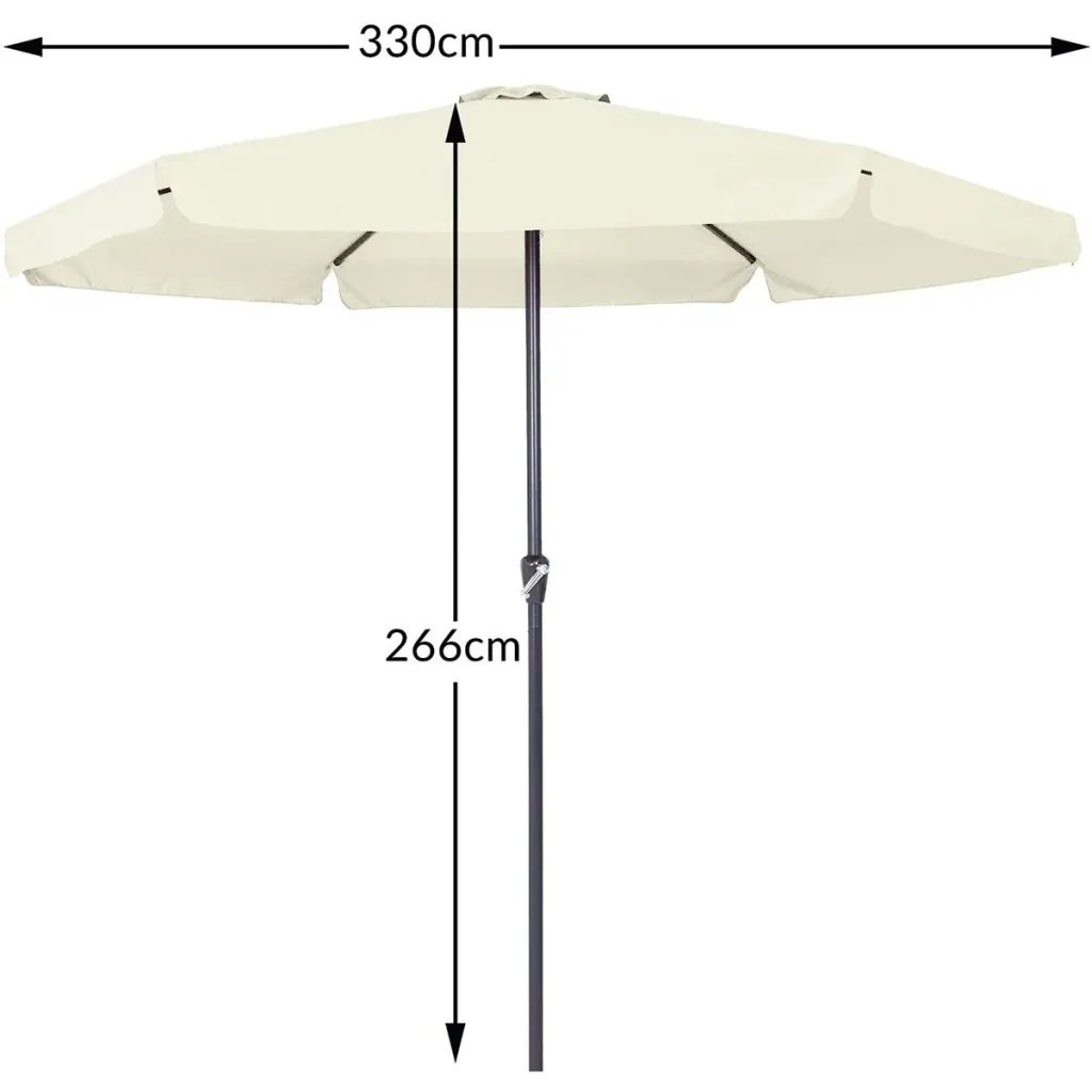 Sonnenschirm mit Drehmechanismus creme Ø 330cm