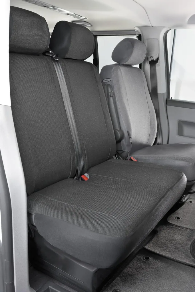 Passform Sitzbezüge VW T5 für Doppelbank vorne aus Stoff ab BJ 04/2003 bis 08/2009