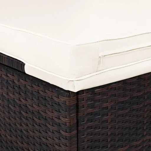 2-Personen-Liege XL Polyrotan braun - creme 193 x 160 x 33cm