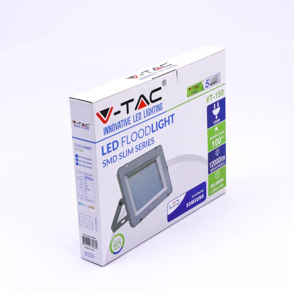 VT-150-G LED-Flutlicht - 150 W - 12000 Lumen - 4000K - grau
