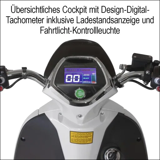 Kompakt E-Roller "Roma" 45 km/h schwarz