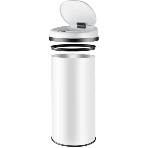 Sensor-Mülleimer Edelstahl weiß 40 Liter
