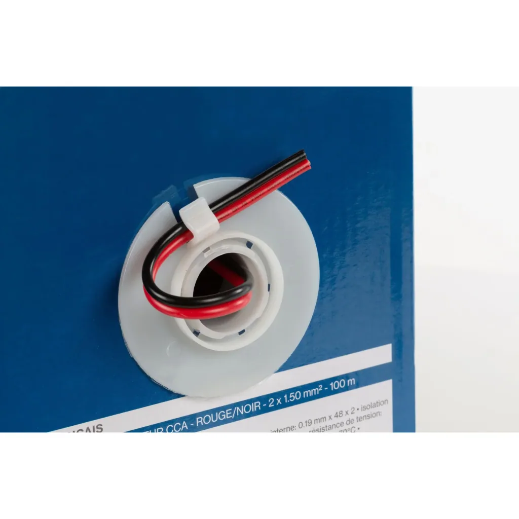 Lautsprecherkabel CCA, 2x1.5 mm², 100 Meter, rot-schwarz, Spule für Audiosystem, Hifi, Heimkino, Soundaufbau, Kupferdraht