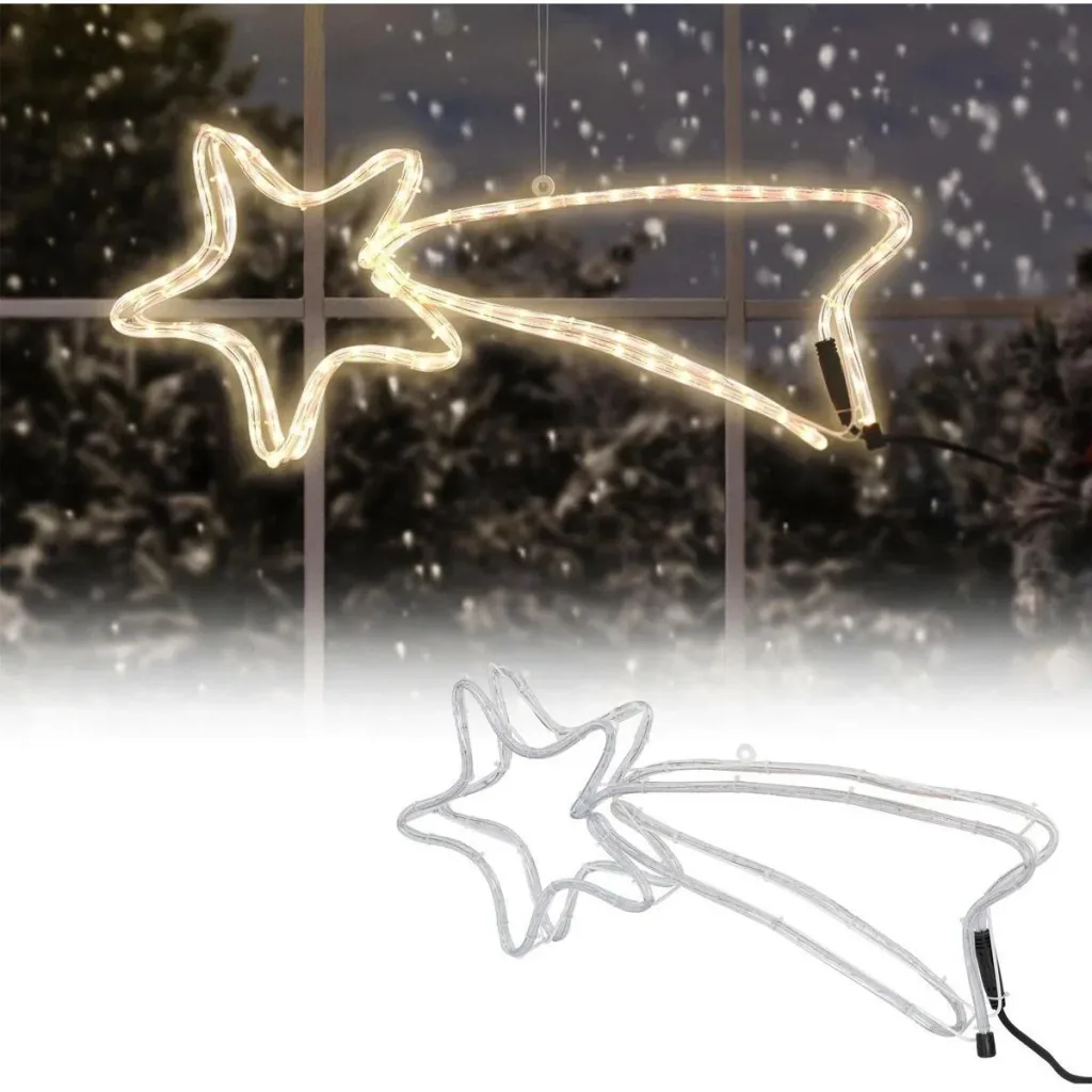 Falling Stars SET of 2 - Lichterkette Stern - 144 Lichter - 4m - Metallrahmen