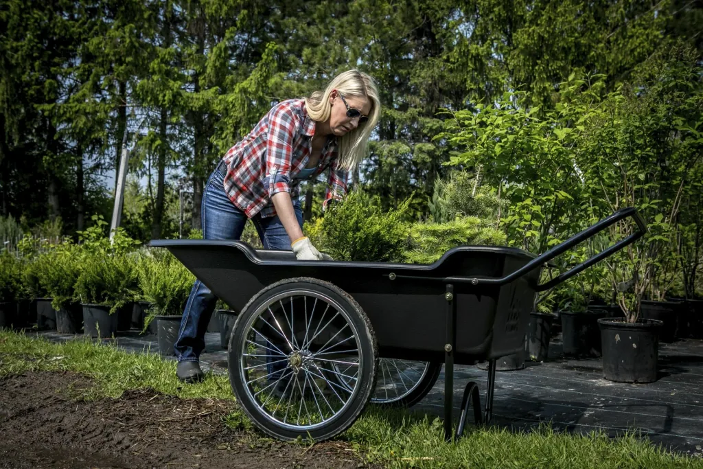 Polar Schubkarre Premium 283L 74×165×74 cm Schwarz – 181 kg Traglast, Vollgummi-Räder