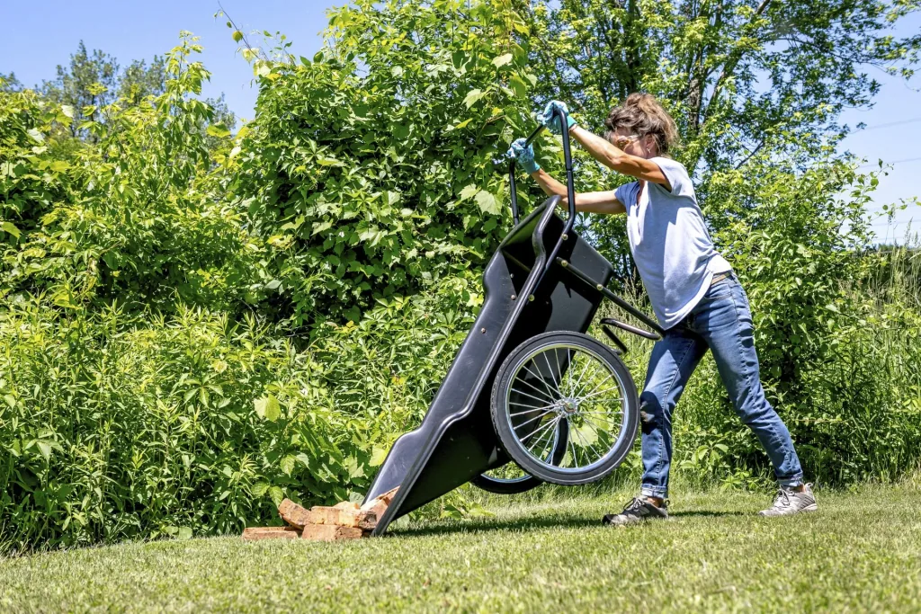 Polar Schubkarre Premium 283L 74×165×74 cm Schwarz – 181 kg Traglast, Vollgummi-Räder