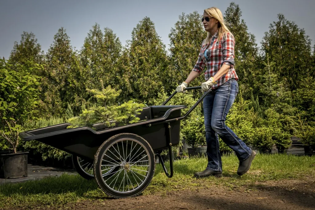 Polar Schubkarre Premium 283L 74×165×74 cm Schwarz – 181 kg Traglast, Vollgummi-Räder