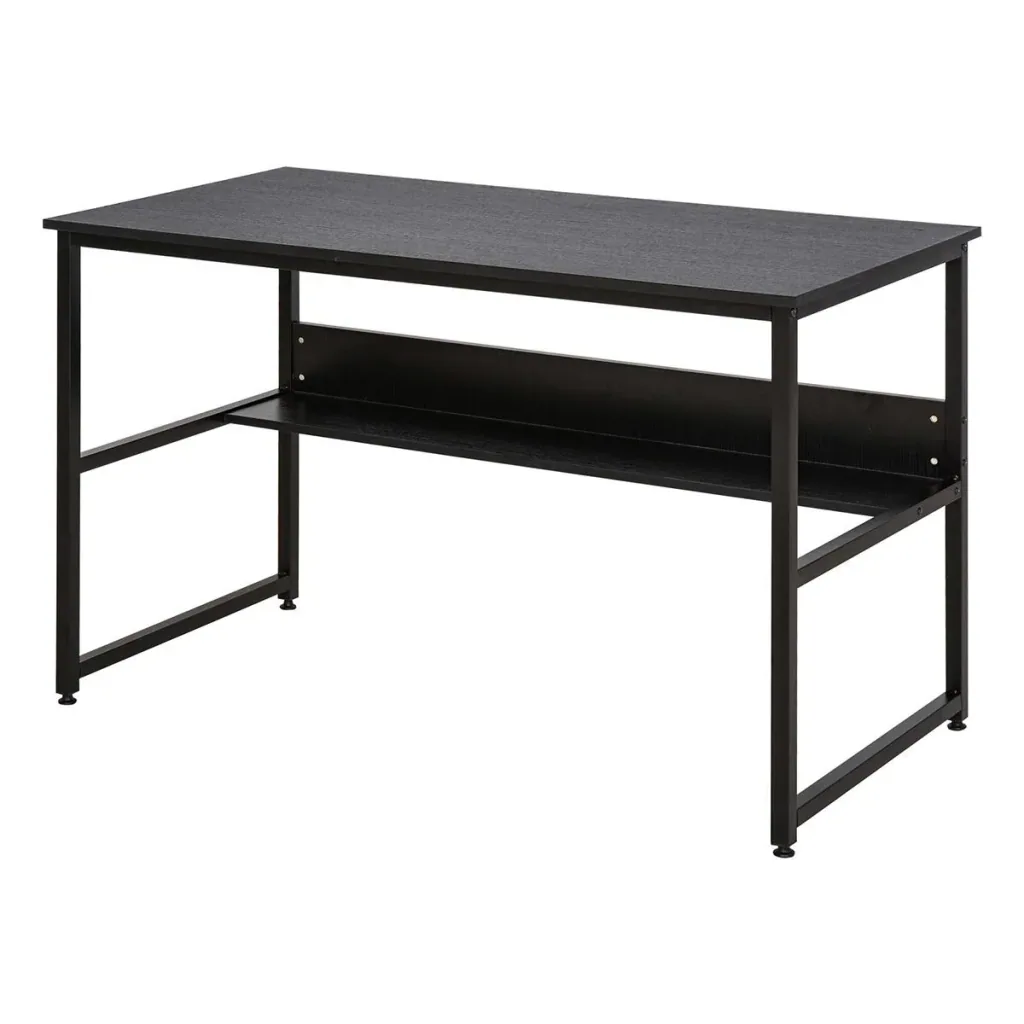 Schreibtisch für Arbeitszimmer Computertisch Bürotisch Heimbüro modernes Design Spanplatte Metall Schwarz 120 x 60 x 75
