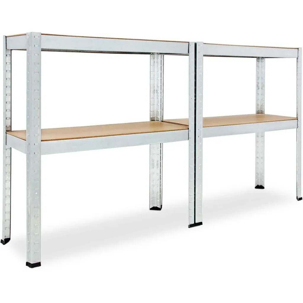 Metallregal mit 4 Fachböden - 700kg Kapazität - (HxBxT) 160x90x40 cm - 175kg pro Fachboden - 2 STUKS
