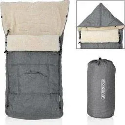 Kinderwagenfußsack Grau | Teddy | Kinderwagenfußsack Grau | Maxi-Cosi | mit Aufbewahrungstasche