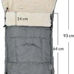 Kinderwagenfußsack Grau | Teddy | Kinderwagenfußsack Grau | Maxi-Cosi | mit Aufbewahrungstasche