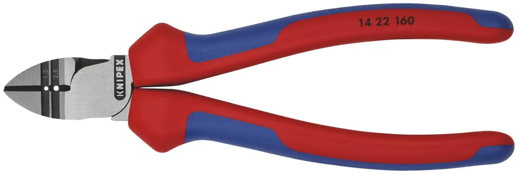 Abisolier-Seitenschneider mit Mehrkomponenten-Hüllen schwarz atramentiert 160 mm