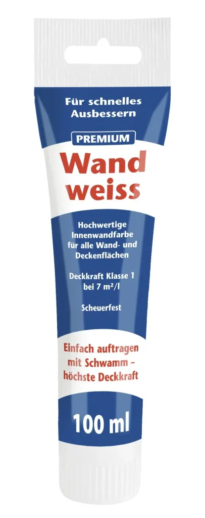 Premium Wandweiss Farbe, 100 ml