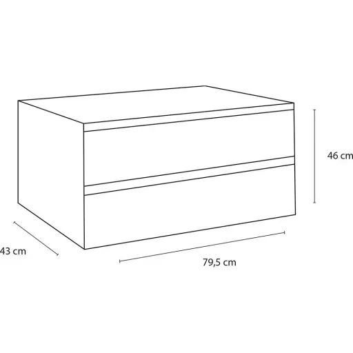 Concept Kabinettschublade 80cm Weiss fsc
